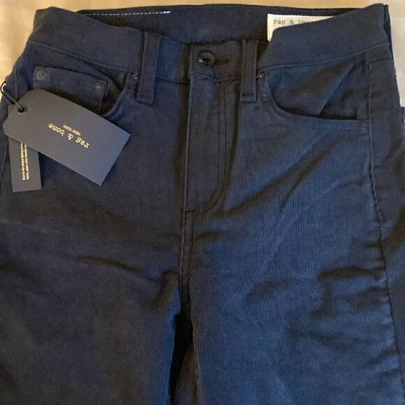Rag & Bone NWT High Rise Skinny 5 Pocket Style Black Corduroy Pant. Size 26. - Picture 5 of 9